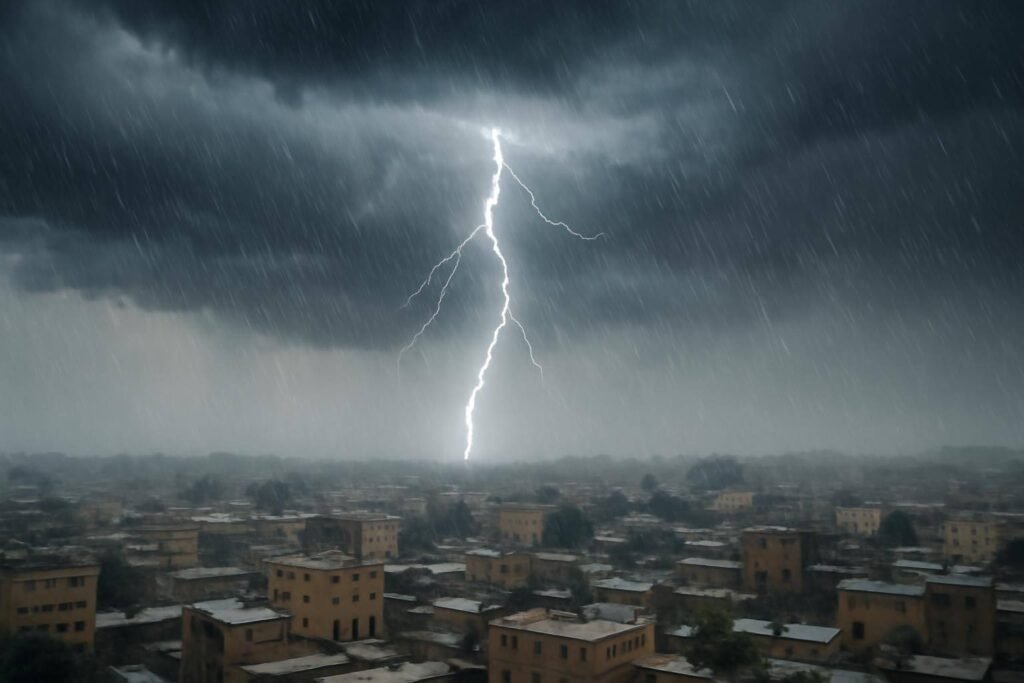 صورة توضيحية حول أمطار رعدية 8 مناطق