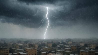 صورة توضيحية حول أمطار رعدية 8 مناطق