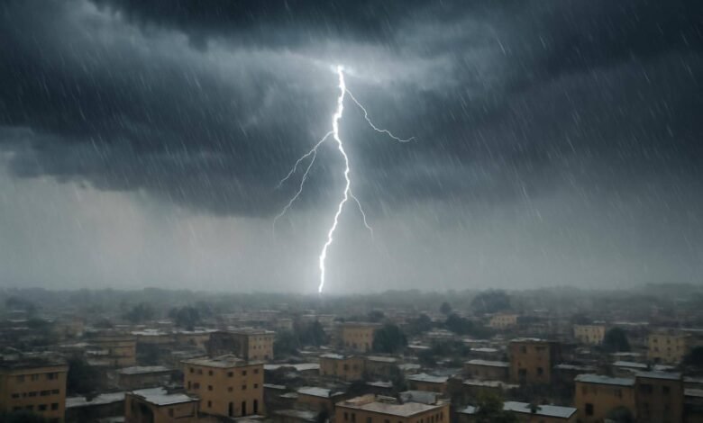 صورة توضيحية حول أمطار رعدية 8 مناطق