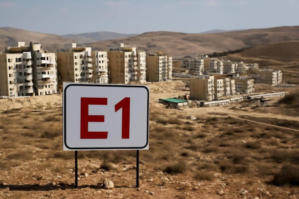 صورة توضيحية حول مشروع E1 الاستيطاني