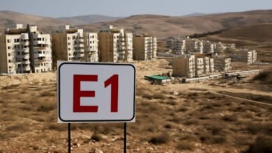صورة توضيحية حول مشروع E1 الاستيطاني