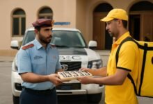 صورة توضيحية حول خدمة توصيل لوحات المركبات الشارقة