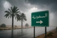 صورة توضيحية حول أمطار رعدية السعودية
