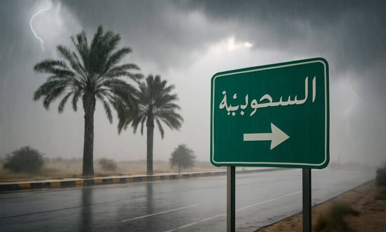 صورة توضيحية حول أمطار رعدية السعودية