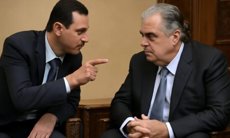 صورة توضيحية حول تهديد الأسد للحريري