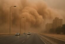 صورة توضيحية حول عواصف ترابية الشرقية