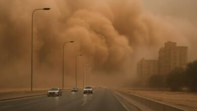 صورة توضيحية حول عواصف ترابية الشرقية
