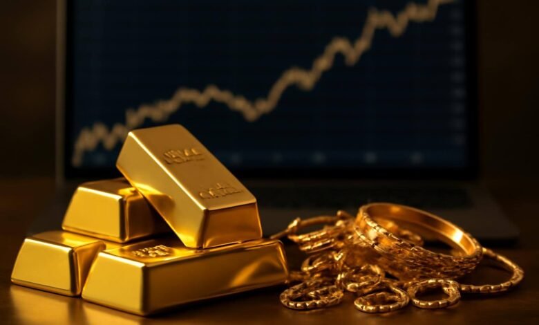 صورة توضيحية حول ارتفاع أسعار الذهب