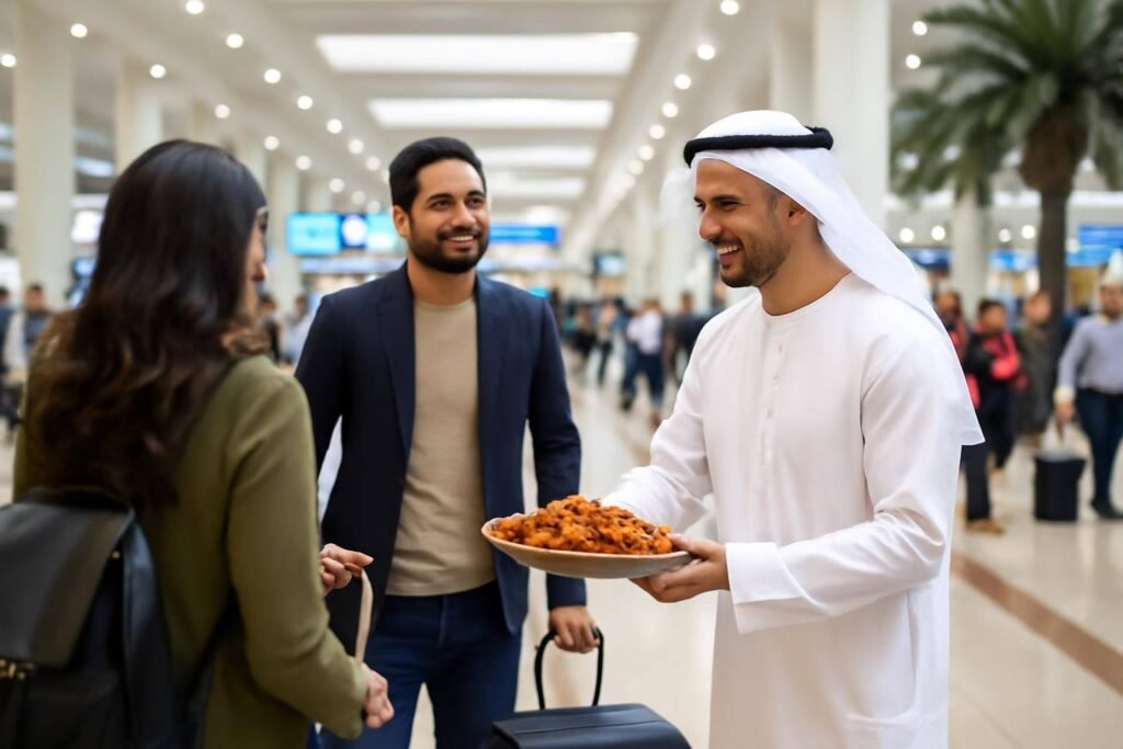 صورة توضيحية حول استقبال المسافرين مطار دبي
