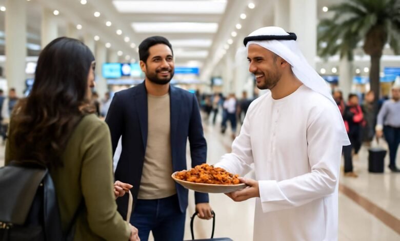 صورة توضيحية حول استقبال المسافرين مطار دبي