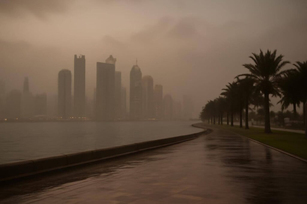 صورة توضيحية حول طقس قطر رطب وغبار