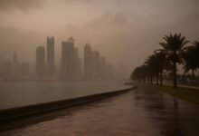 صورة توضيحية حول طقس قطر رطب وغبار