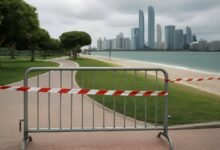 صورة توضيحية حول إغلاق حدائق وشواطئ أبوظبي