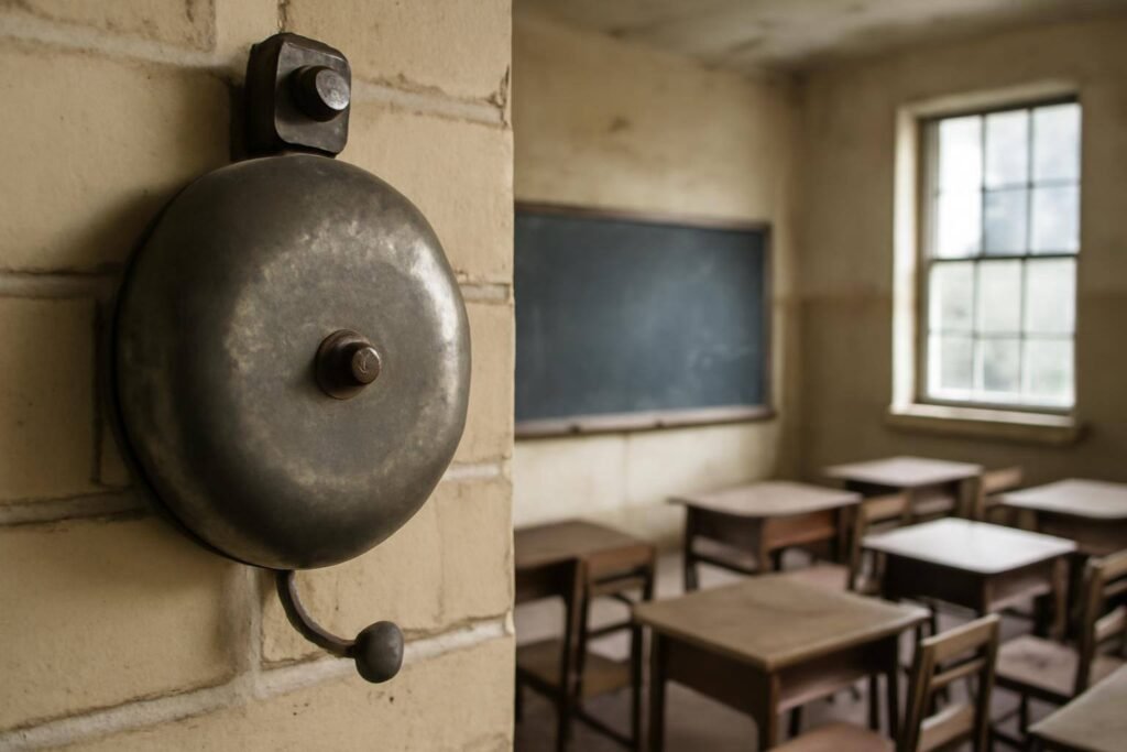 صورة توضيحية حول لغز جرس المدرسة القديم