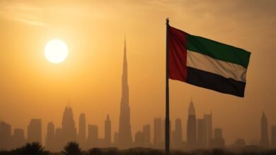 صورة توضيحية حول ارتفاع درجات الحرارة الإمارات
