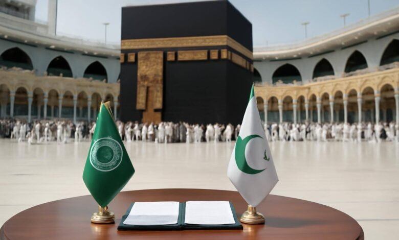 صورة توضيحية حول اتفاقية مكة للدفاع المشترك