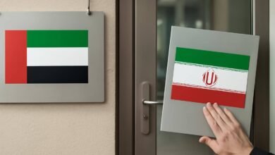 صورة توضيحية حول وقف الأنشطة التجارية الإمارات إيران