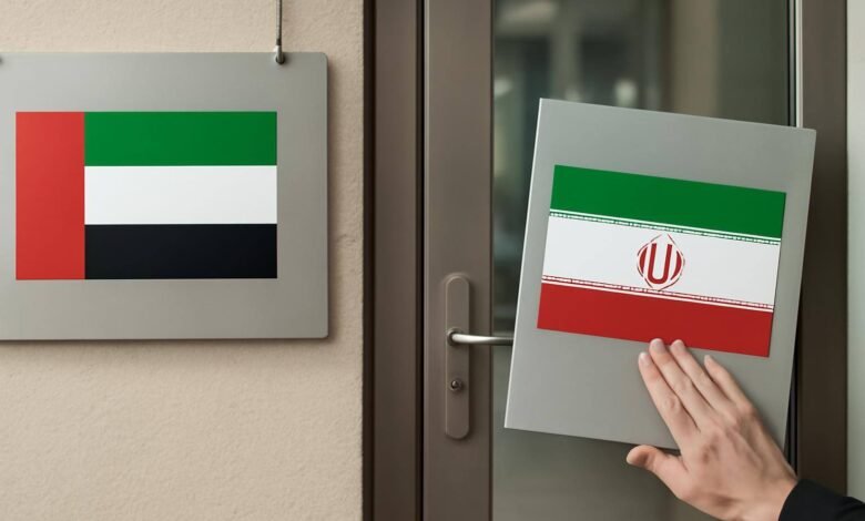 صورة توضيحية حول وقف الأنشطة التجارية الإمارات إيران