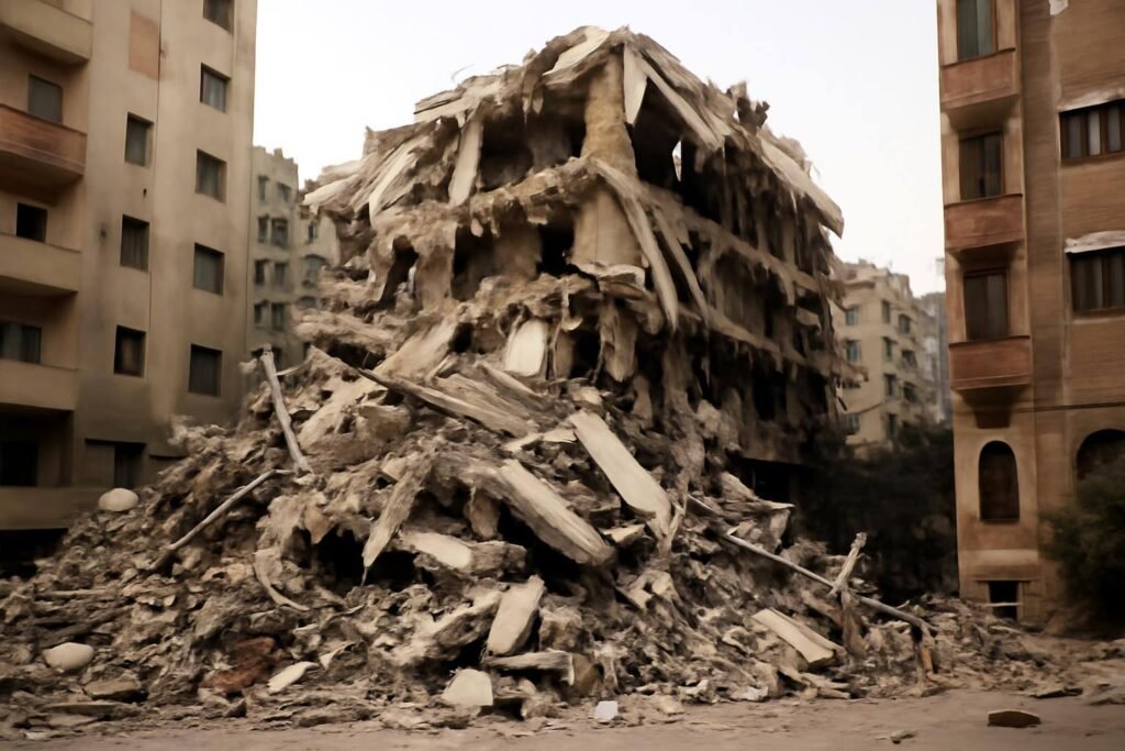 صورة توضيحية حول زلزال مصر انهيار عقار
