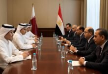 صورة توضيحية حول اجتماع اللجنة العليا القطرية المصرية