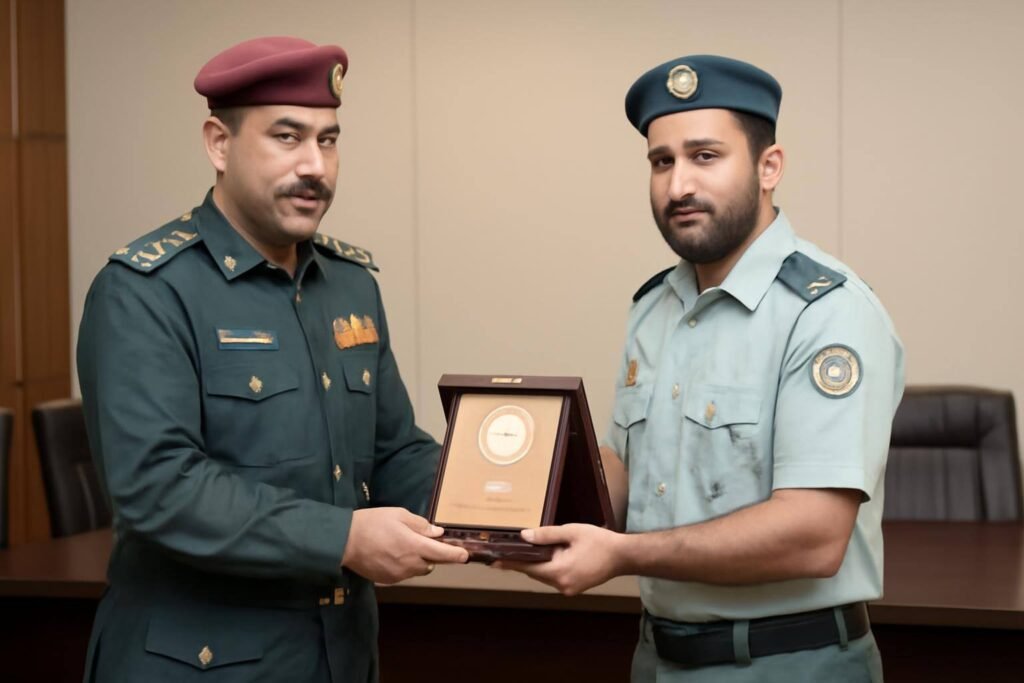 صورة توضيحية حول تكريم موظفي شرطة عجمان