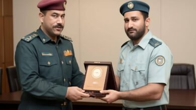صورة توضيحية حول تكريم موظفي شرطة عجمان
