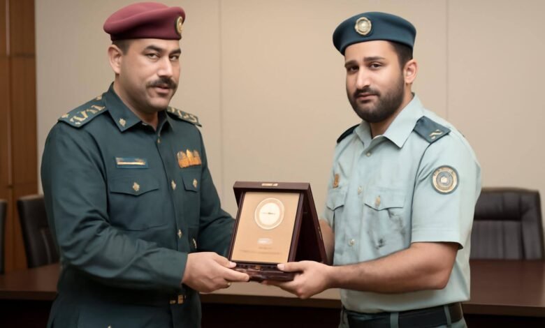 صورة توضيحية حول تكريم موظفي شرطة عجمان